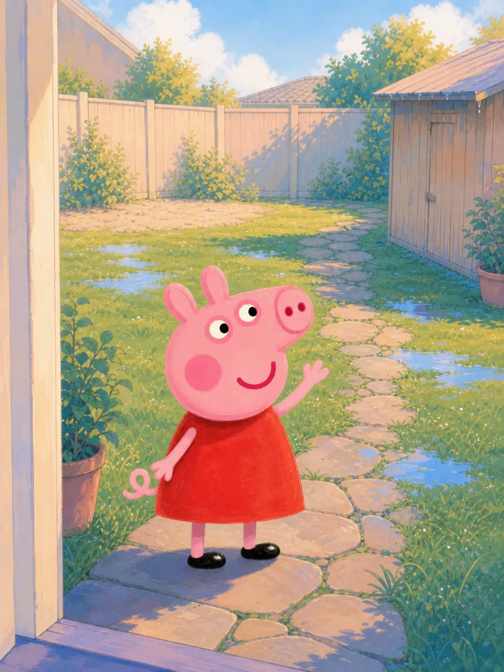 histoire de Peppa Pig et le jardin de pluie (Démo IP — non indexée) — illustration de la page 1