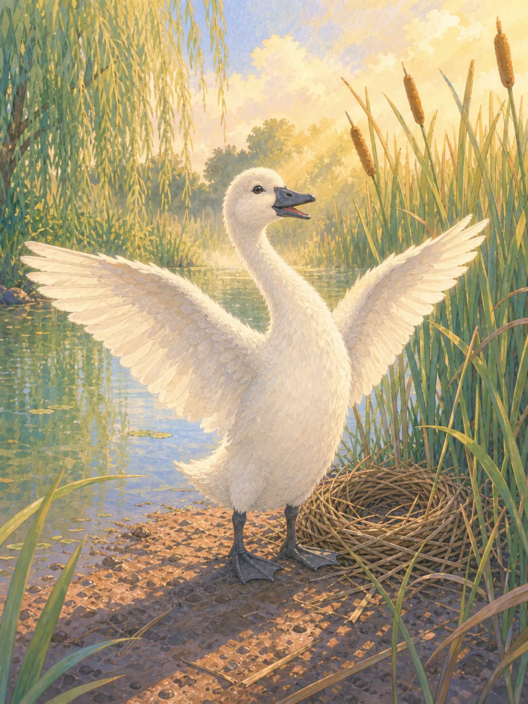 El patito feo cuento para niños — ilustración de la página 8
