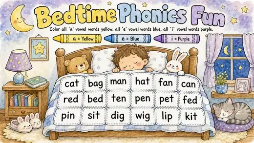 Short vowel colour sort