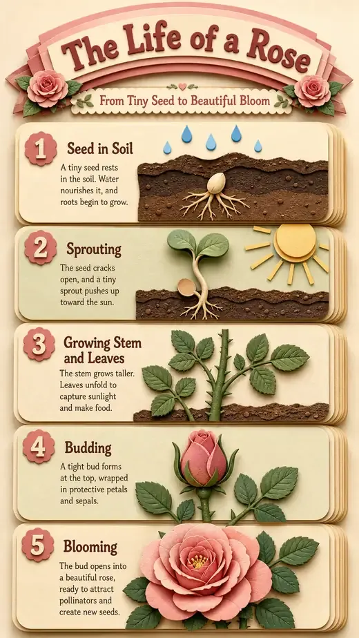 Life cycle of a rose