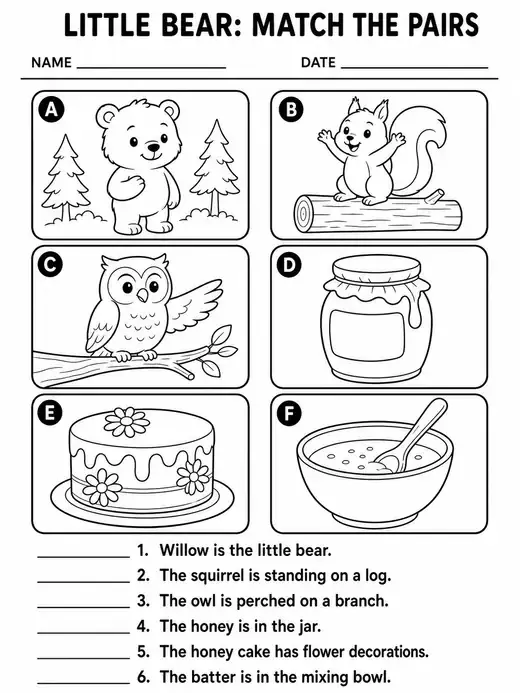 Match the pairs: little bear