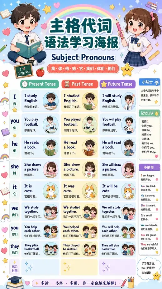 Subject pronouns poster